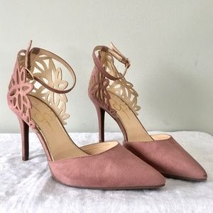 Jessica Simpson Lilac Purple Floral Cut Out Laini Heels Pointy Toe